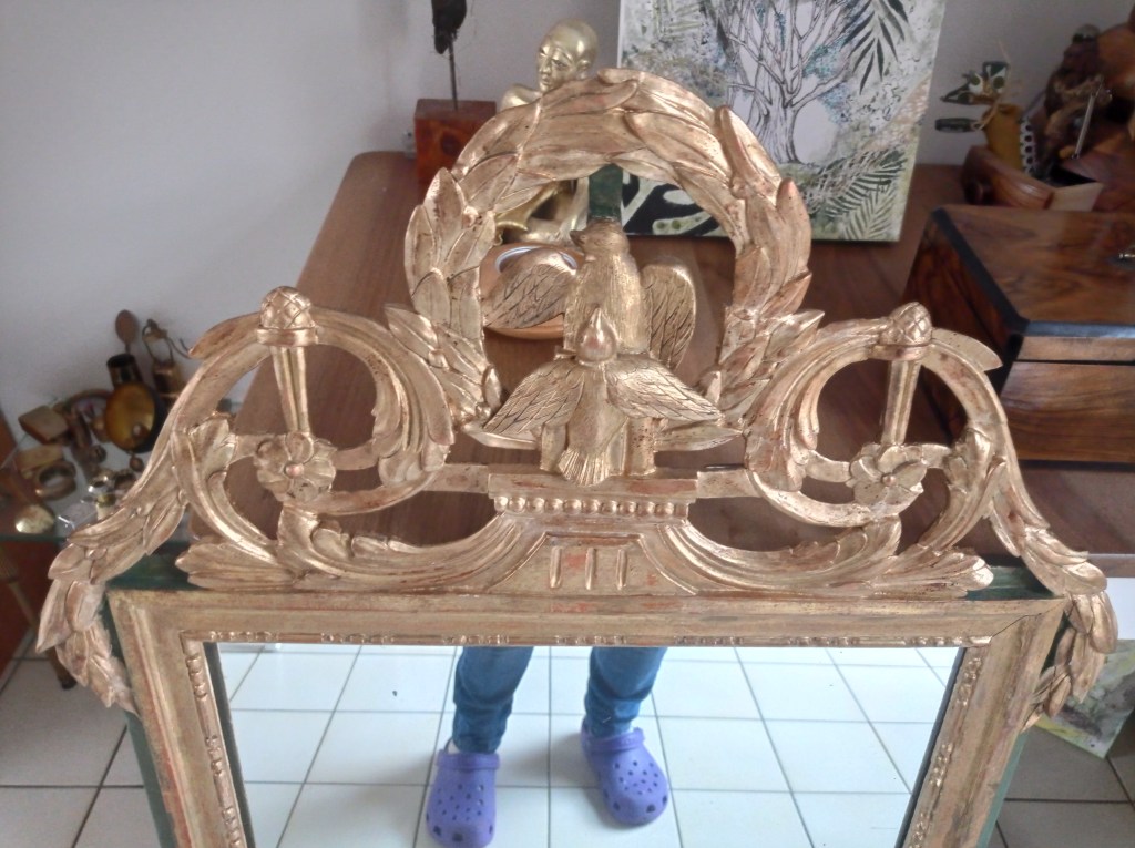 patine miroir dore or