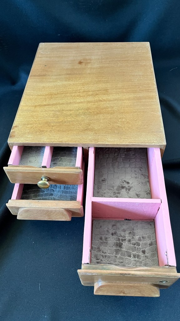 revetement tissu interieur tiroir bois